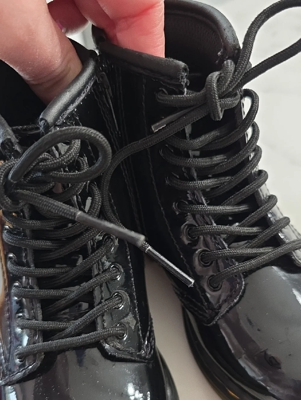 Dr. Martens 1460 Patent Leather Lace Up Boots- 8 Toddler
